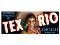 Tex Rio Texas Tomato Crate Label