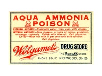 Aqua Ammonia Poison Label