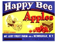 Happy Bee New York State Apple Label