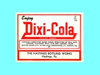 Dixi-Cola Soda Label