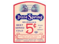 Dixie Spring Vintage Soda Label