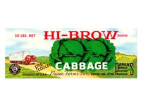 HI-BROW Cabbage Crate Label