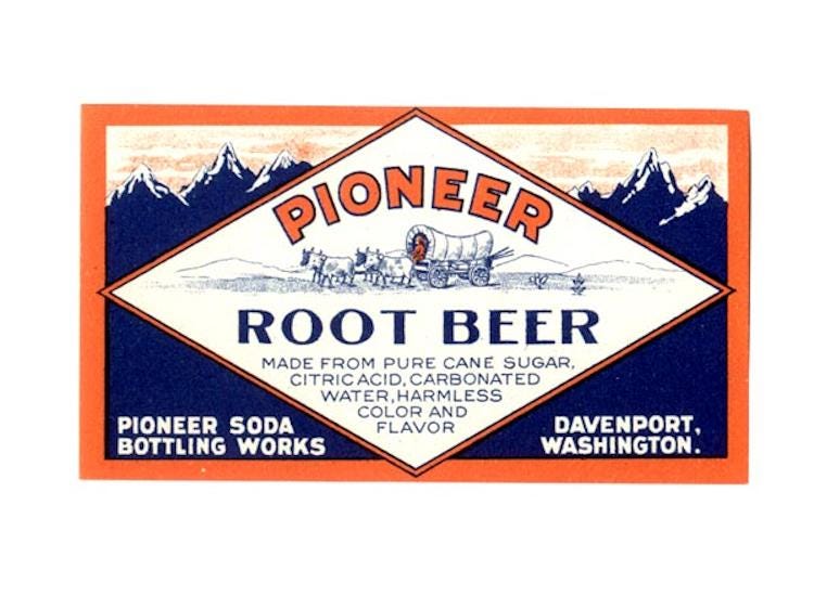 Pioneer Root Beer Soda Label