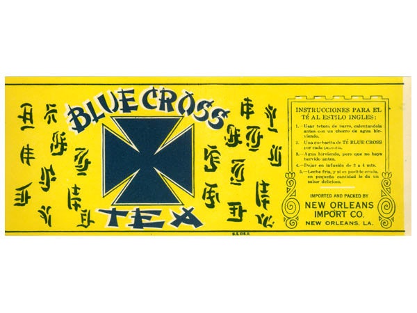 Blue Cross Vintage Tea Label