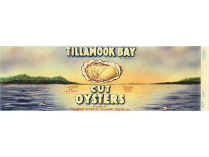 Tillamook Bay Cut Oyster can Label