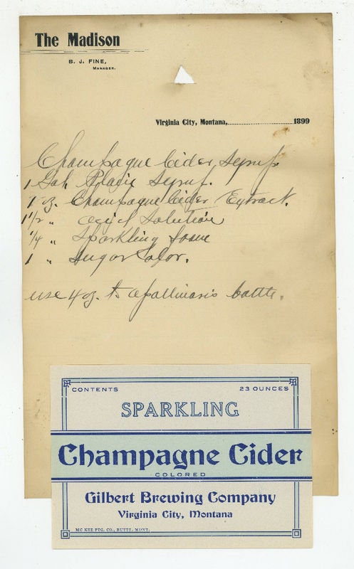 Montana Soda Label Collection, Gilbert Brewery, Virginia City,