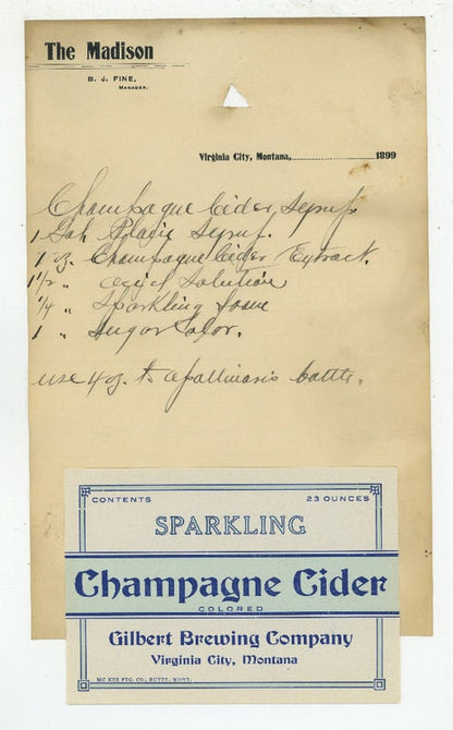 Montana Soda Label Collection, Gilbert Brewery, Virginia City,