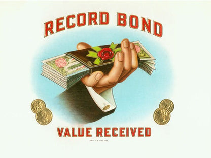 Record Bond Cigar Box Label