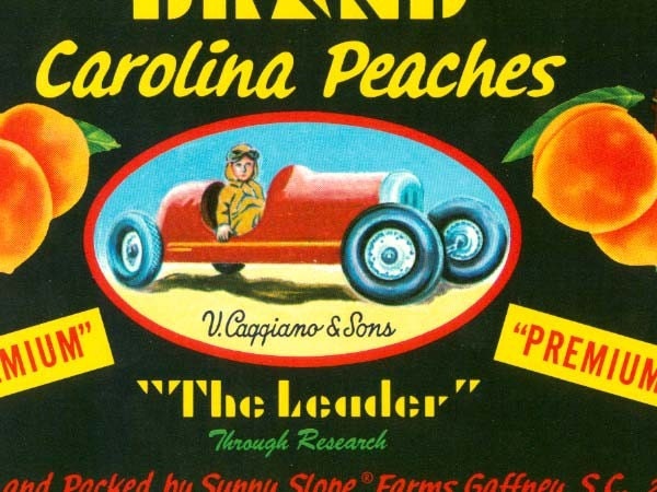 Sunny Slope Farms South Carolina Peach Crate Label