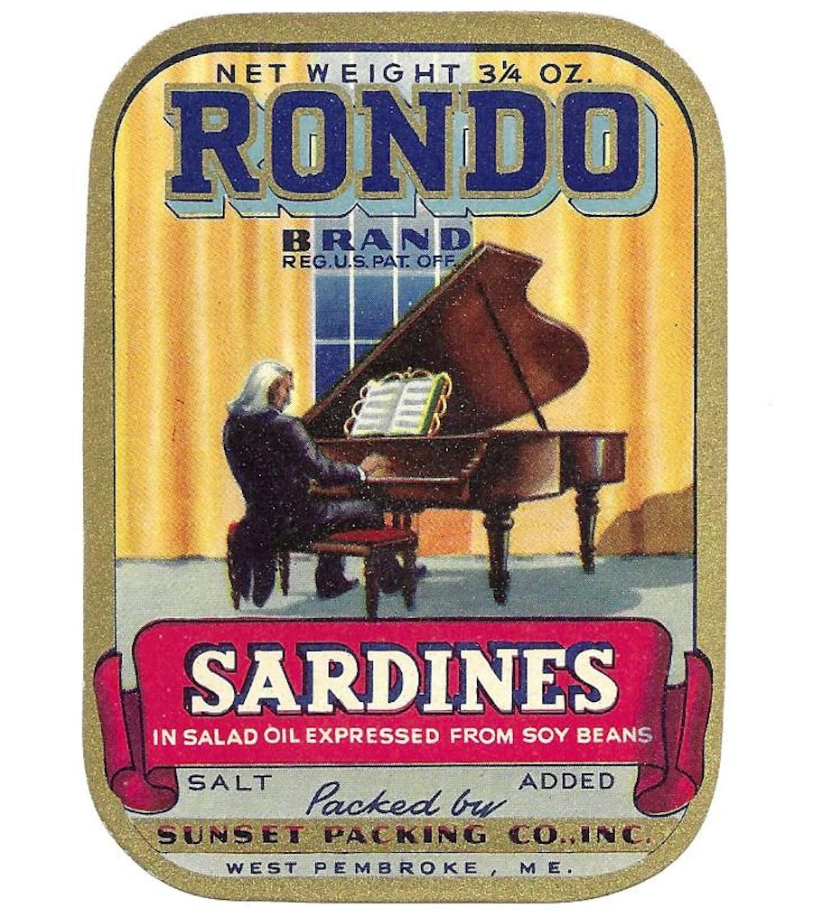 1930 Rondo American Sardines Label
