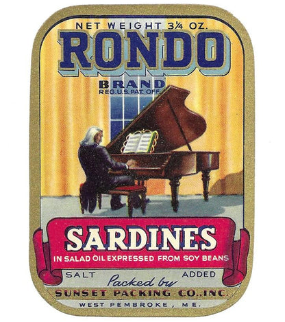 1930 Rondo American Sardines Label