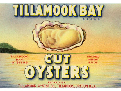 Tillamook Bay Cut Oyster can Label