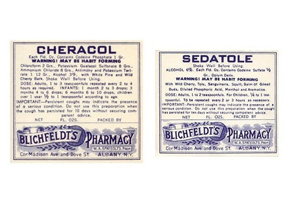 Blichfeldts Pharmacy Label Collection