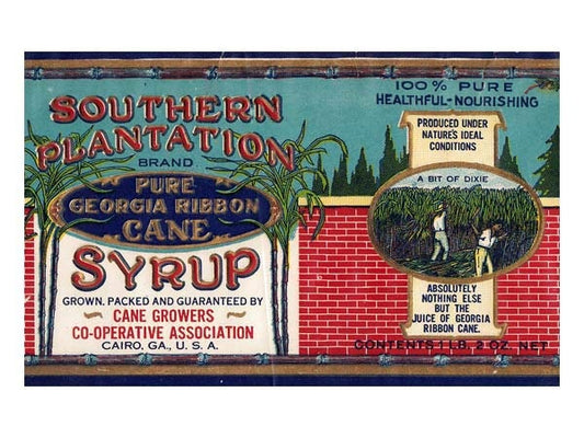 Southern Plantation Georgia Cane Syrup Label