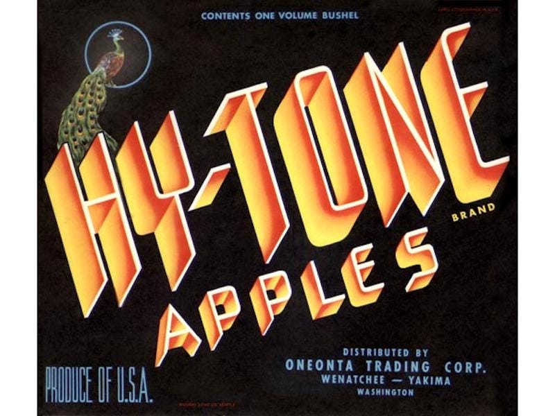 HY-TONE Washington Apple Crate Label