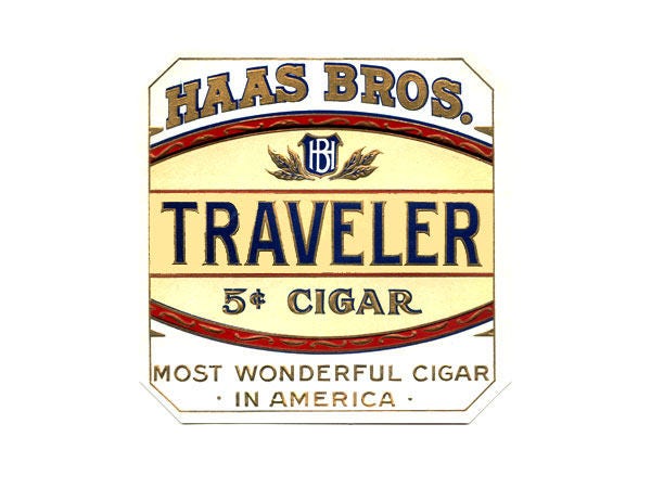 Haas Bros. Traveler Outer Cigar Label