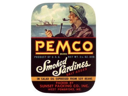 Pemco Smoked Sardines label