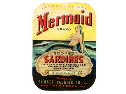 1940 Mermaid Brand Sardine Label