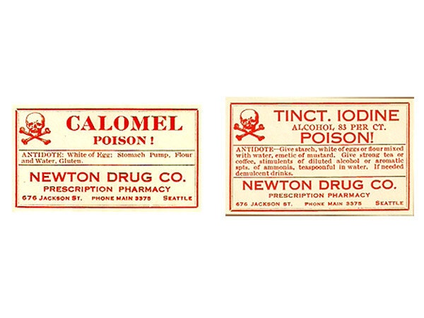 Newton Drug Co-Seattle Washington-Poison Labels