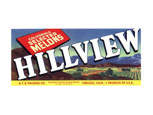 Hillview California Melons Label