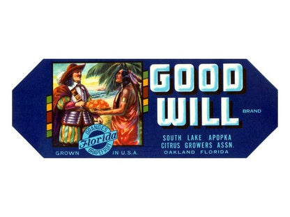 Good Will Orange Crate label