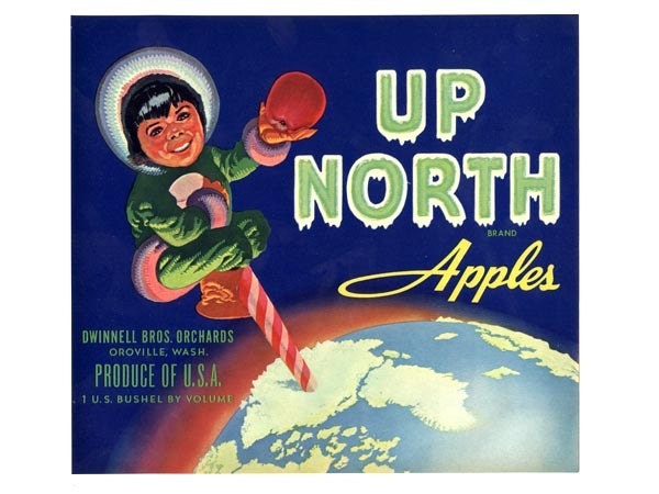 Up North Washington Apple Crate Label