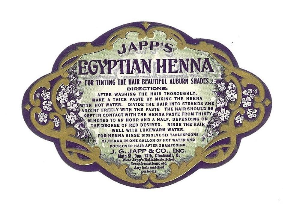 Japps Egyptian Henna Beauty Label