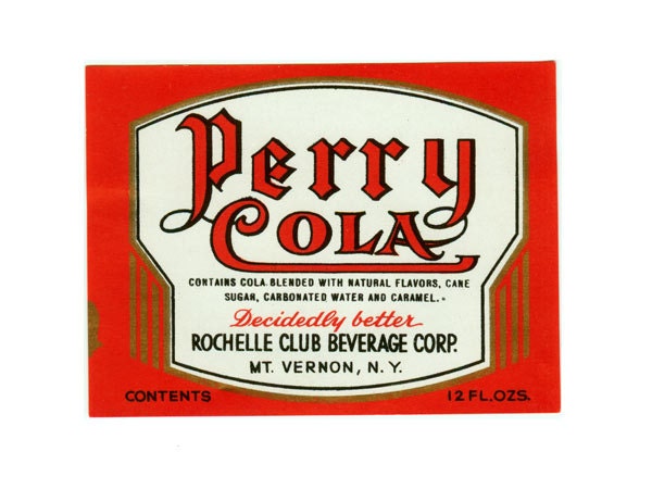 Perry Cola Soda Label