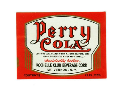 Perry Cola Soda Label