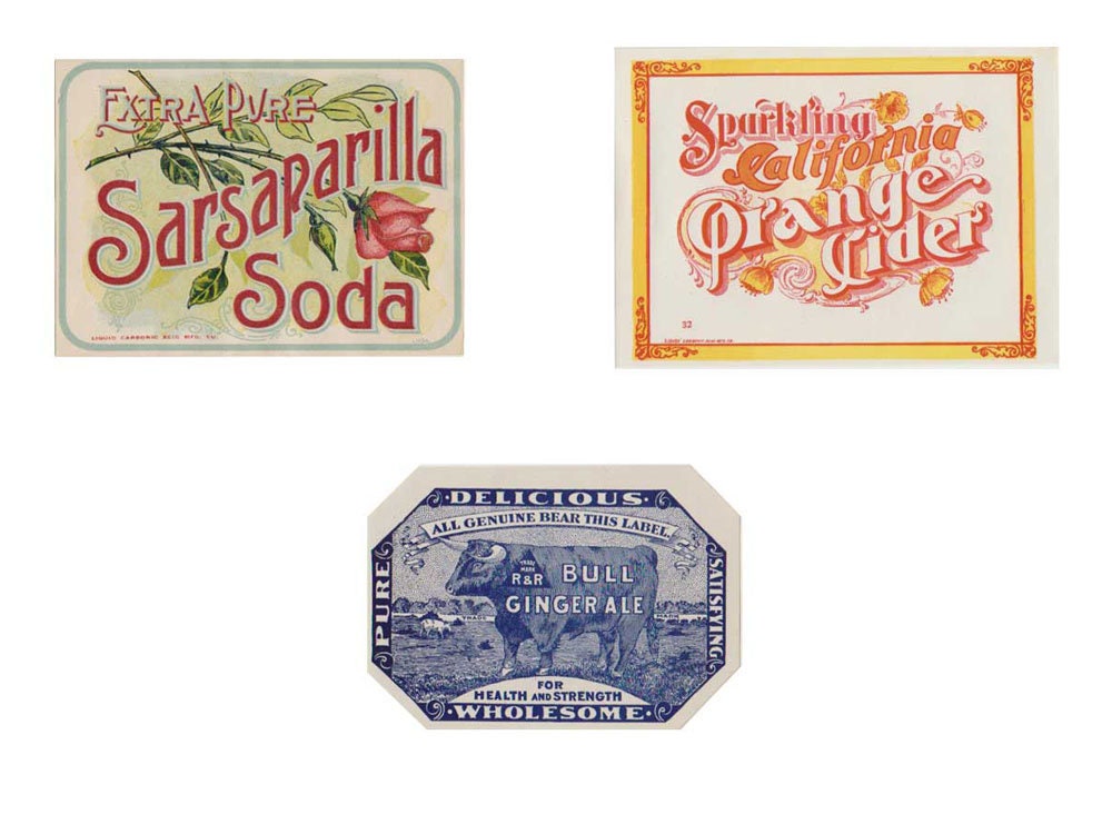 Montana Soda Label Collection, Gilbert Brewery, Virginia City,