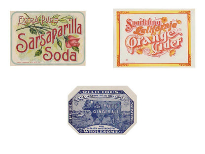 Montana Soda Label Collection, Gilbert Brewery, Virginia City,