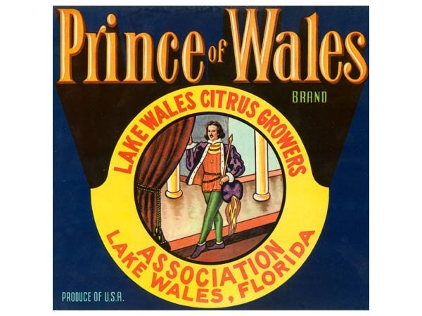 Prince of Wales Brand Florida Citrus Label