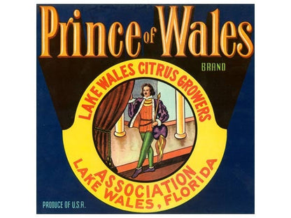 Prince of Wales Brand Florida Citrus Label