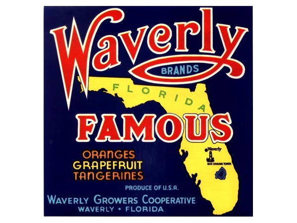 Waverly Famous Florida Citrus Crate Label