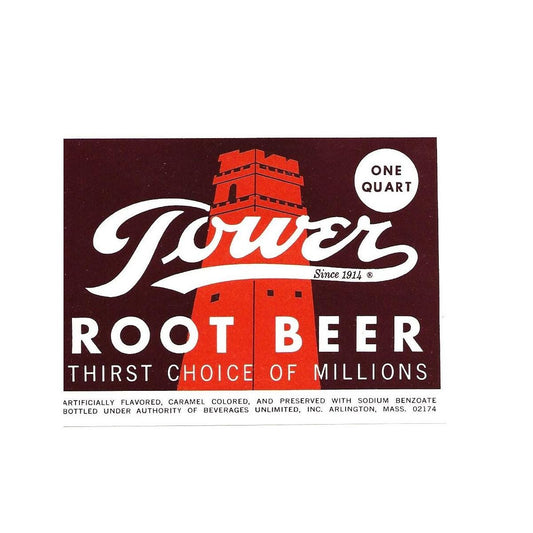 Tower Root Beer Vintage Soda Label