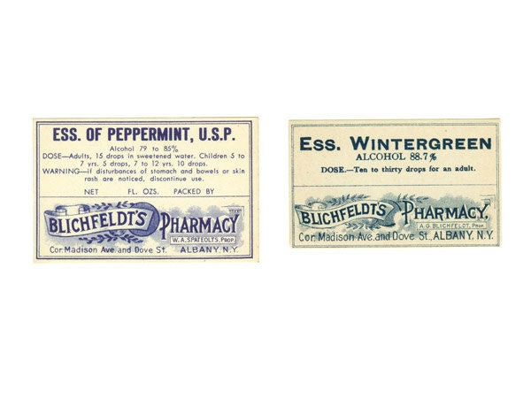 Blichfeldts Pharmacy Label Collection