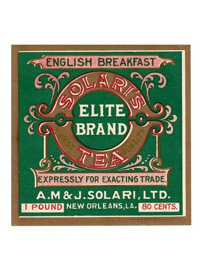 Solari’s Elite Brand New Orleans Tea Label