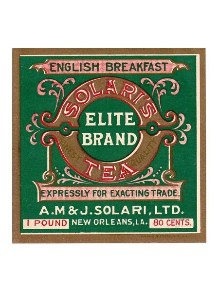 Solari’s Elite Brand New Orleans Tea Label