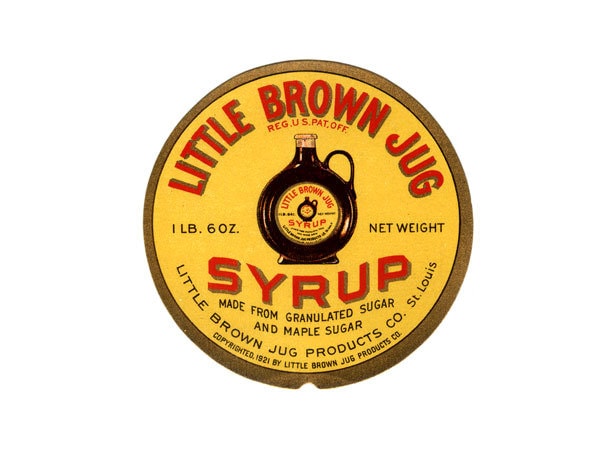Little Brown Jug Syrup label