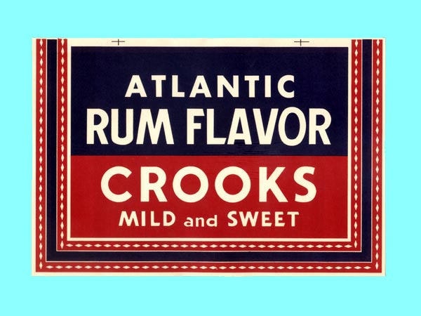Atlantic Rum Flavor Crooks Inner Cigar label