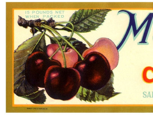 Marion Oregon Cherries Crate label