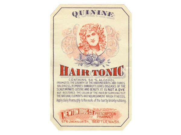 Quinine Hair Tonic Label