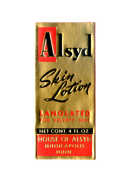 Alsyd Skin Lotion Label