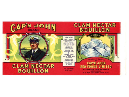 Cap’n John Clam Nectar Bouillon Label