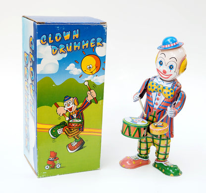 Drumming Clown Tin Toy