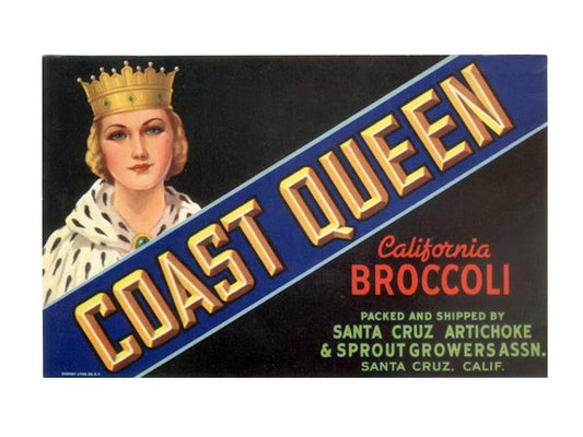 Coast Queen California Broccoli Crate Label