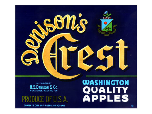 Denison’s Crest Washington Apple Crate Label