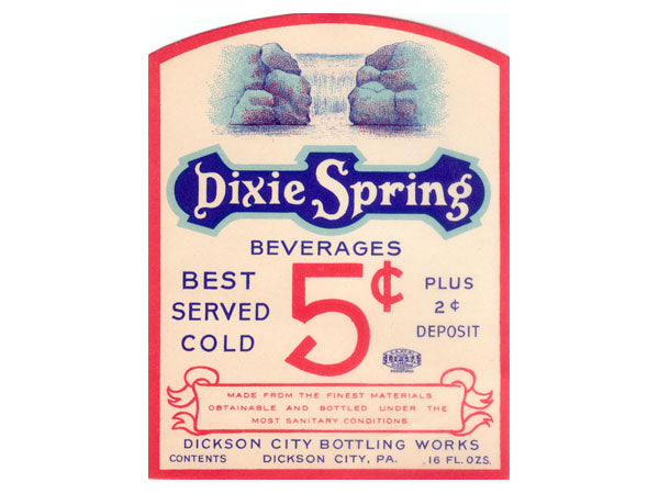 Dixie Spring Vintage Soda Label