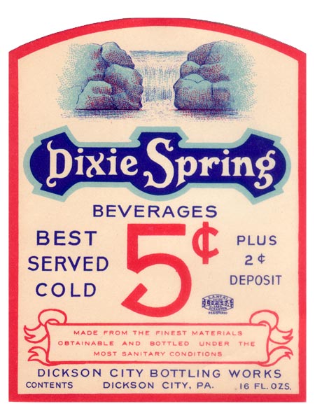 Dixie Spring Vintage Soda Label