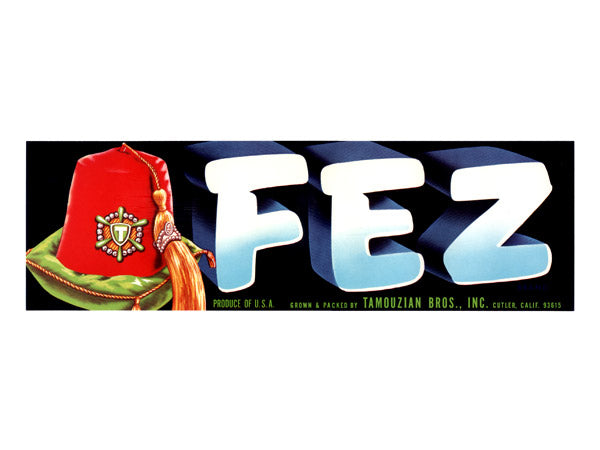 Fez Fruit Crate Label